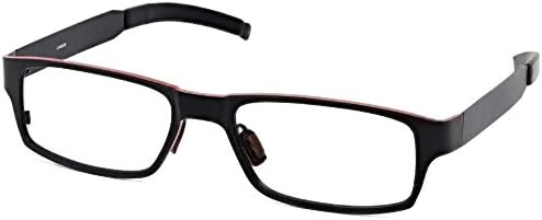 Gaming Computer Glasses Blue Light Blocking for Men Women in Titanium [by Umizato] Clear Lens - FDA Approved - Relieves Digital Eye Strain, UV Blocker, Anti-Glare, Anti-Fatigue (KILIMANJARO Black Red)