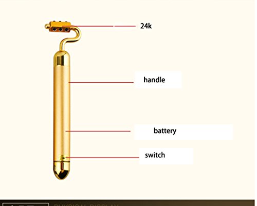 LHFJ Facial Roller 24k Beauty Bar Facial Roller Vibration Skincare Massager For Slimming,dark Circle&puffiness Removal Anti Wrinkle