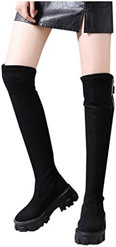 ロングブーツ レディース ニーハイブーツ ローヒール 大きいサイズ 厚底 インヒール 疲れない スウェード 歩きやすい 疲れにくい 太ヒール 美脚 サイドジッパー ブーツ あったか カジュアル 防滑 高筒靴 冬用靴 秋冬 学園風
