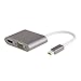 CableCreation Mini DisplayPort to HDMI VGA Adapter, 2 in 1 Mini DP (Thunderbolt 2) Converter Hub Compatible with MacBook, MacBook Pro, iMac,Air, Mac Mini, Surface Pro 5/6 etc, Aluminium Gray
