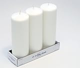 3 x 9 Pillar Candles (Bulk 12 pcs) White