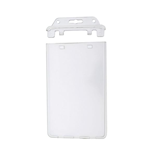 Permanent Locking Hard Plastic Badge Holder Vertical Clear Heavy Duty