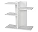 PAG Wood Desktop Bookshelf Assembled Countertop Bookcase Literature Holder Accessories Display Rack Office Supplies Desk Organizer, White