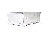 Computer Dust Solutions Printer Dust Cover, Covers Inkjet or Laser Printers, Silky Smooth Antistatic Vinyl, Translucent Coconut Cream Color with Blue Trim, Several Sizes Available, (17W x9H x17D)