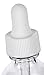 JUVITUS 1 oz / 30 ml Clear Glass Boston Round Bottle with White Dropper + Funnel (6 Pack)
