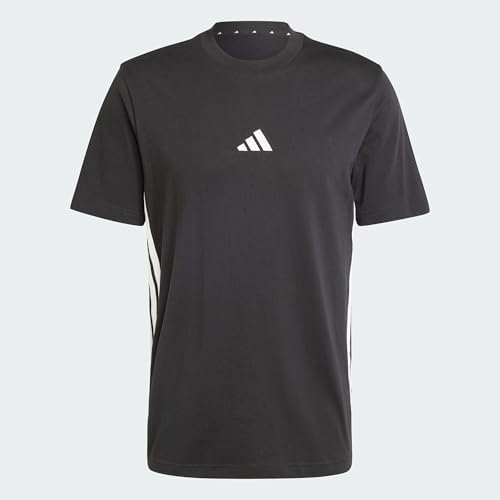 Uomo Essential Three Stripes Single Jersey Shirt, Black/White, M