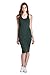 Women's Fitted Sleeveless Racerback Midi Bodycon Tank Dress