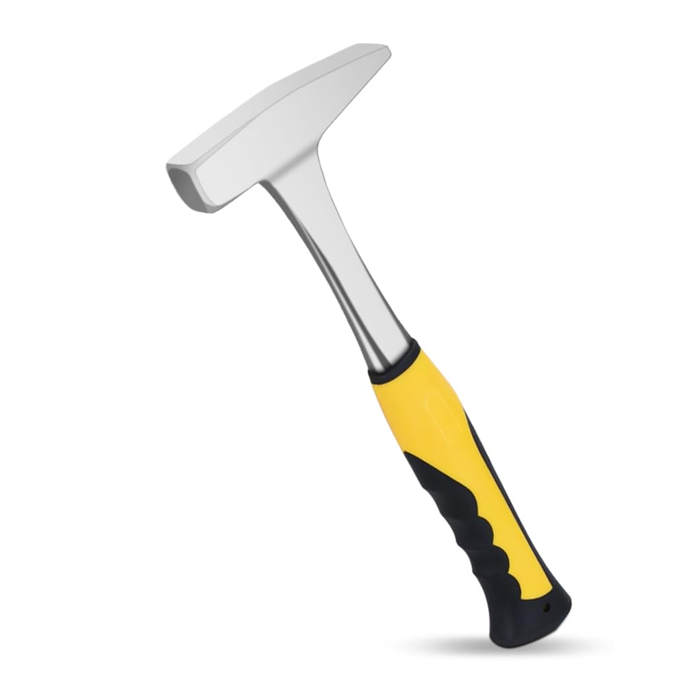 Airless SJG Claw Hammer, 600g Blacksmith Hammer with Yellow and Black Handle for HVAC, Plumbing, Square Hammer, Slab Hammer (Art Deco-1)