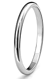 King Will BASIC 2mm Womens High Polished Comfort Fit Domed Tungsten Carbide Ring Wedding Band