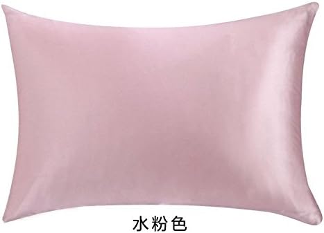 Silk Pillow Case for Hair & Facial Skin to prevent wrinkles Hidden Zipper white 1 Piece (stripe)