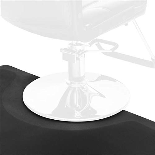 Barber Shop Chair Mat Anti-Fatigue Floor Mat 4′x3′ Salon Floor Mat - Black Semi Circle Salon Mat - 1/2" Thick Office Comfort Floor Mat