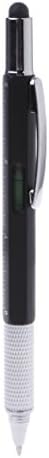 SELFON Multifunction Ballpoint Pen 6 in 1 Stylus Spirit Level Ruler Screwdriver Touch Screen Tool (Black)
