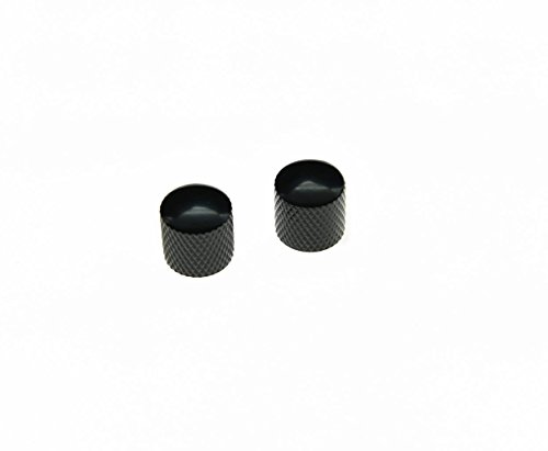KAISH 2pcs Metric Black Guitar Bass Dome Knobs Metal Knob fits Tele Guitar