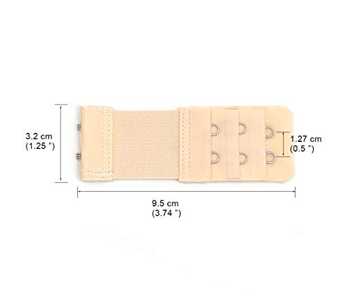 3 Pieces Women's Bra Extender Bra Extension Strap Elastic 2 Hooks 3 Rows Stretch Adjustable Back Bra Strap - Thumbnail 5