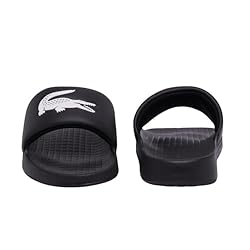 Lacoste Women's Serve Slide, Black & White Croc, 6