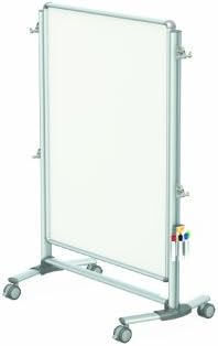 Ghent 57-3/8" x 40-3/8" Nexus Jr. Partition, Mobile Porcelain Magnetic Whiteboard, Double-Sided (NEX223MMP)