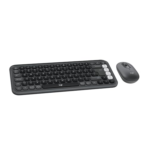 Logitech POP ICON Wireless Keyboard and Mouse Combo - Graphite White