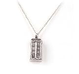 Film Dr. Mysterious House Doctor Who Earrings Necklace Chain for Women (silver pendant)