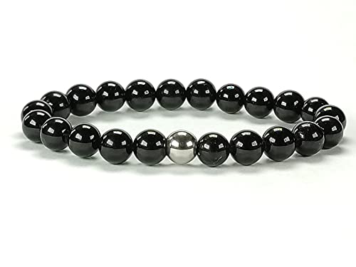 ZILALI Crystal Gemstone Beaded Bracelet, Natural 8mm Stone Bracelet for Women or Men Reiki Chakra Crystal Healing Bracelet for Gift Natural Stone Black Tourmaline โ image 1