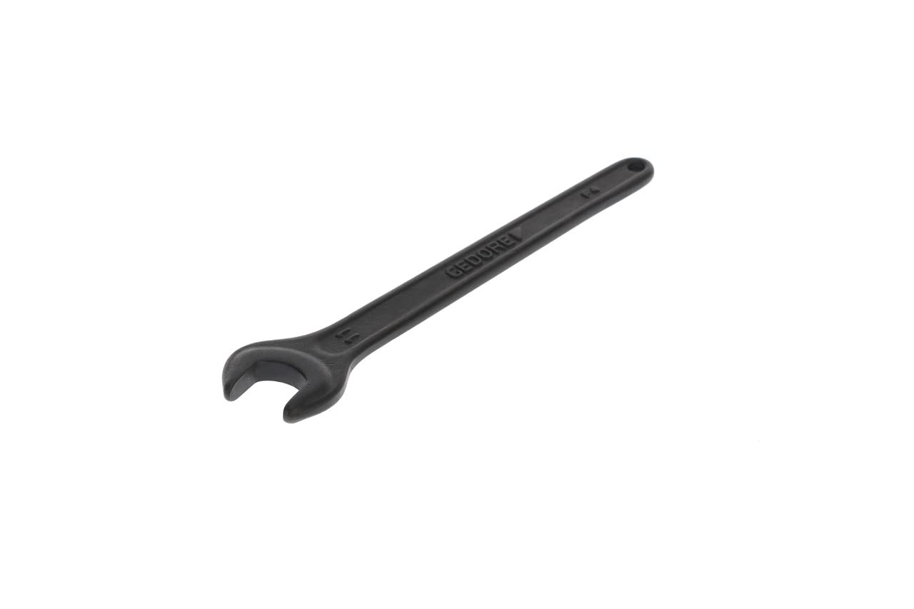 GEDORE Single Open-Ended Spanner 11 mm with Hanging Hole, High-Quality Vanadium Steel, Anti-Glare Look, Manganese Phosphated, According to DIN 894