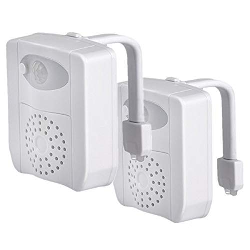 2-Pack 16-Color Toilet Night Light UV Sanitizer Gadget, Motion Sensor Activated LED Lamp, Fun Bathroom Lighting Add on Glow Bowl Seat w/Aromatherapy - Novelty Gifts for Dad, Adults, Kids & Toddlers