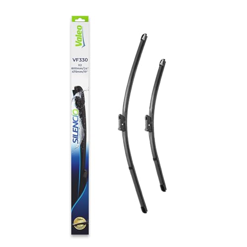 VALEO Silencio Essuie-glace - VF330 - Kit de Balais d'Essuie-glace 600 mm / 475 mm Plats d'Origine de Haute performance, Visibilité Supérieure sur la Route- Avant - Lot de 2 Balais - 574385