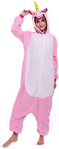 Adult Unisex Unicorn One-Piece Pajamas Animal Costume Cosplay Sleepwear Pajamas for Women Men Teens