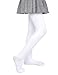 Girls Winter Warm Fleece Lined Tights Thick Dance Tights (Age:6-8 Height:120-135cm, White)