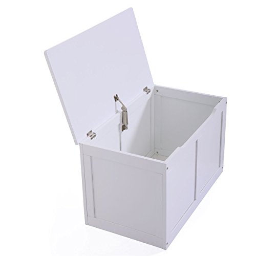 Wooden Toy Box Storage Chest Kids Bench Organizer Furniture White Bin Playroom