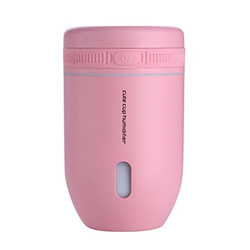 Creazy Lamp Humidifier Cute Cup Light LED Humidifier Air Diffuser Purifier Atomizer (Pink) - Thumbnail 2