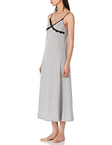 Selene Sleepwear Grey Sexy Lingerie for Women Nightwear Chemise Nightgown Full Slip Lace Lounge Long Sleep Dress M