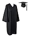 GraduationService Matte Gown Cap Tassel 2017 + 2018 Unisex Black 48''(5'3''-5'5'')