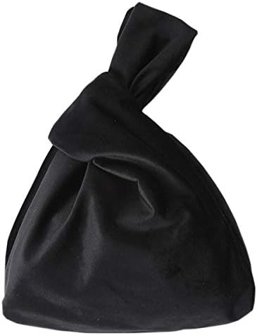 XMRS Women Luxury Velvet Evening Bag Knot Closure Wrist Bag Portable Cosmetic Organizer Pouch