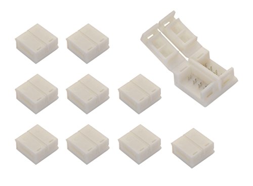 Alightings 4 pin LED Strip Connector for 5050 RGB Waterproof Strip lights,Connect Strip to Strip (Pack of 10)