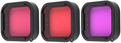 Harwerrel 3 Pack Scuba Dive Filter Kit for GoPro Hero 5 6 7 Black Super Suit Dive Housing - Red, Light Red and Magenta Filter - Enhances Colors for Various Underwater Video and Photography Conditions