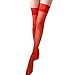 FENTI Sheer Thigh High Sexy Daily Stocking with Stay Up Silicone Lace Top , Red