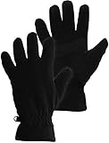 Winter Fleece Gloves - Touchscreen, Thermal Black Soft Fleece Gloves for Cold Weather Warmth - Fits Men and Women
