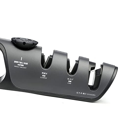 MITSUMOTO SAKARI Professional 3Stage Knife Sharpener, Japanese Knife