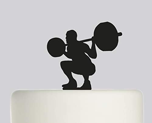 Rustic Birthday Cake Topper Weightlift Gym Weightlifter Happy Birthday Acrylic Cake Topper Happy Birthday 120mm Topper 476