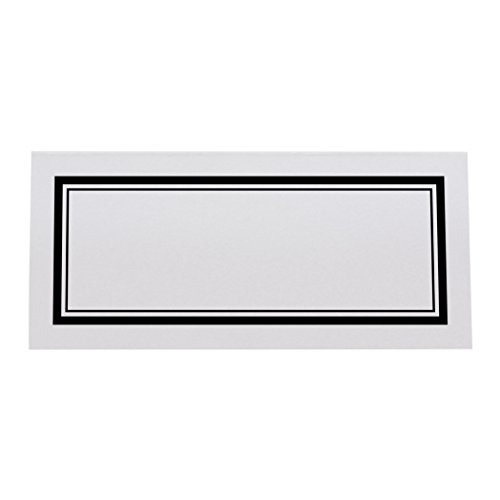 Documents and Designs Double Line Border Easy Print Place Cards, Pearl White, Black, Set of 75 (13 Sheets)