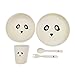 Hugmo Bamboo Toddler Plates and Bowls or Baby Feeding Set, Eco Friendly, Sustainable and Dishwasher Proof, 5pc Set (Panda) - 2 Plates, 1 Cup, 1 Fork and Spoon