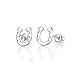 925 Sterling Silver Lucky Horseshoe Stud Earrings for Women.