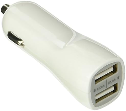 Car Charger PowerJive Dual-Port High-Speed 2.1A USB Car Charger Auto Adapter for Apple iPhone 6 6 Plus 5s 5c 5 4s 4, Samsung Galaxy S5 S4 Note 4, Nexus 6 5 4 7 9, Apple iPad Air Mini 2, Motorola Moto G/Moto X, HTC One M8 and other USB powered devices (Whit