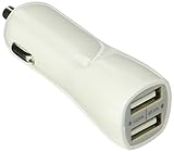 Car Charger PowerJive Dual-Port High-Speed 2.1A USB Car Charger Auto Adapter for Apple iPhone 6 6 Plus 5s 5c 5 4s 4, Samsung Galaxy S5 S4 Note 4, Nexus 6 5 4 7 9, Apple iPad Air Mini 2, Motorola Moto G/Moto X, HTC One M8 and other USB powered devices (Whit