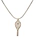 Lux Accessories Pave Tennis Racket Ball Simple Sport Pendant Necklace