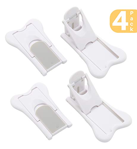 Inaya Sliding Door Lock for Child Safety (4-Pack) - Child Proof Locks for Sliding Glass Doors, Windows, Closets & Cabinets. Safety Locks for All Your Home Openings