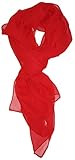 TC Silk Blend Oblong Chiffon Scarf in Solid Colors of Red