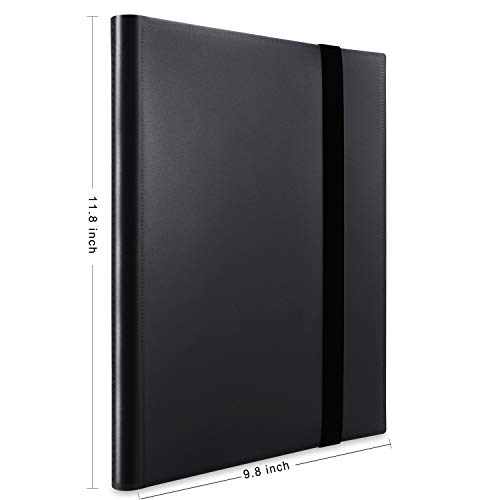 AITIME Sport Fans Gaming Card Collection Binder, 360 Side Loading Trading Card Collection Book MTG Yugioh Cards Protection Holder Playing Cards and Coupons Protector Storage Book (Black)