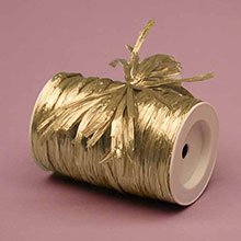 Krafty Klassics 1 Roll of Colored Pearlized Raffia Ribbon (1/4" x 100 Yds) (Champagne)