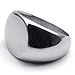 KONOV Polished Stainless Steel Band Oval Signet Men's Ring - Size 9